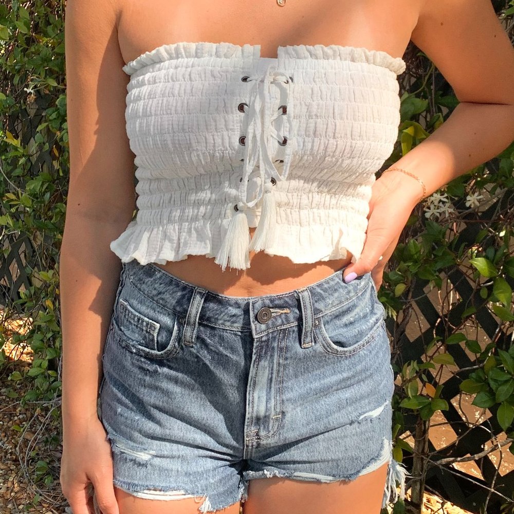 White Beachy Tube Top